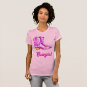 Cowgirl Country Western Rodeo Pink Cowboy Boots T-Shirt (Vorne ganz)