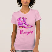 Cowgirl Country Western Rodeo Pink Cowboy Boots T-Shirt (Vorderseite)