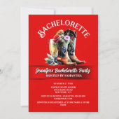 Cowgirl Country Wildblumen Red White Stiefel Glam Einladung (Vorderseite)