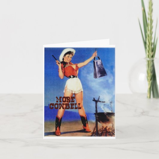 Cowgirl Cowbell Karte (Vorderseite)