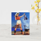 Cowgirl Cowbell Karte (Gelbe Blume)