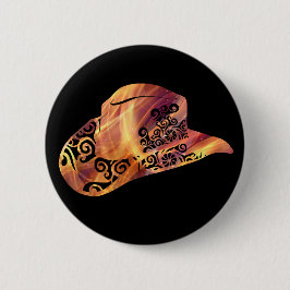 Cowgirl Cowboy Hat Magic Color Light Art Button
