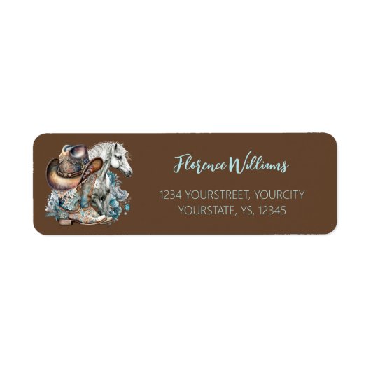 Cowgirl Cowboy Stiefel hat Blumenstrauß Western (Vorne)