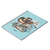 Cowgirl Cowboy Stiefel hat Blumenstrauß Western Notizblock (Linke Seite)