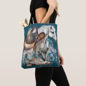 Cowgirl Cowboy Stiefel hat Blumenstrauß Western Tasche (Von Nahem)