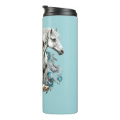 Cowgirl Cowboy Stiefel hat Blumenstrauß Western Thermosbecher (Nach rechts gedreht)