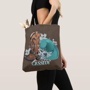 Cowgirl Cowboy Stiefel mit türkisfarbenem Leder Tasche