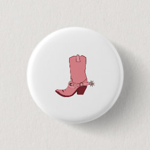 Cowgirl, Cowboy-Stiefel-Themenkarte Button