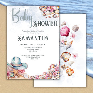 Cowgirl Cowgirl Baby Dusche Party Blume Muscheln Einladung