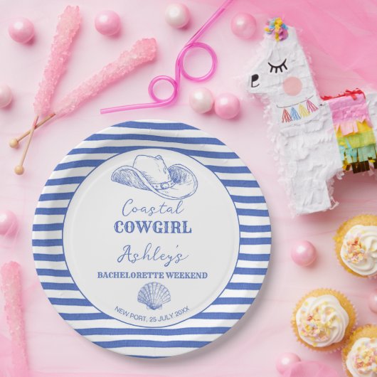Cowgirl Cowgirl Bachelorette Wochenende gedruckt Pappteller (Party)