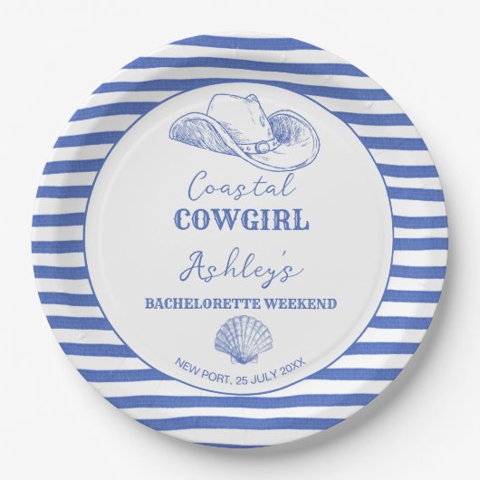 Cowgirl Cowgirl Bachelorette Wochenende gedruckt Pappteller (Vorderseite)