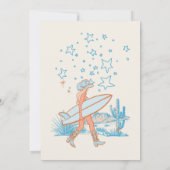 Cowgirl Cowgirl Birthday Western Beach Party Blue Einladung (Rückseite)