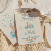 Cowgirl Cowgirl Birthday Western Beach Party Blue Einladung