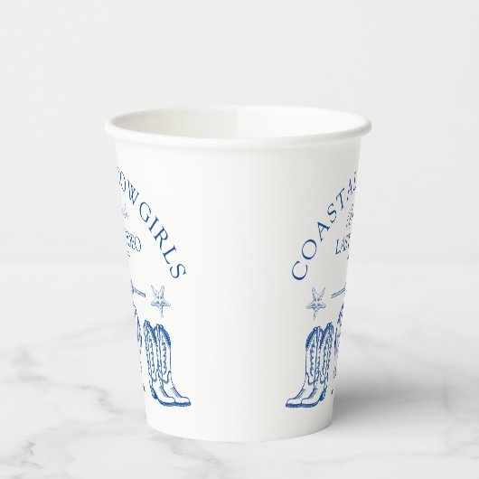 Cowgirl Cowgirl Boots Western Junggeselinnen-Absch Pappbecher (Links)