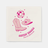 Cowgirl Cowgirl Junggeselinnen-Abschied Disco Pink Serviette (Vorderseite)