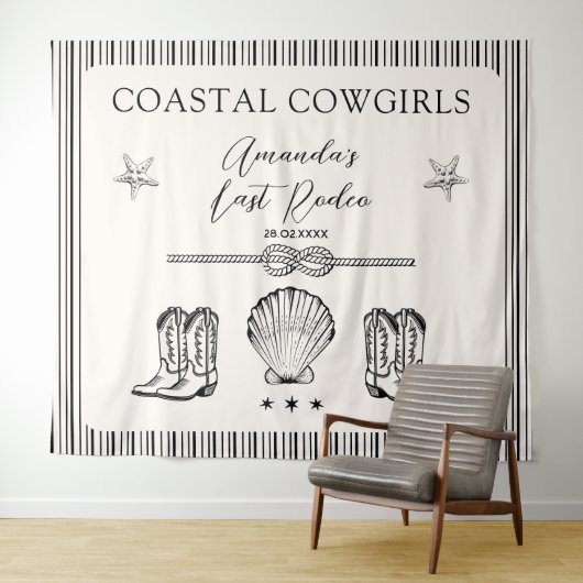 Cowgirl Cowgirl letzte Rodeo Junggeselinnen-Abschi Wandteppich (Beispiel (Horizontal))