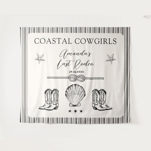 Cowgirl Cowgirl letzte Rodeo Junggeselinnen-Abschi Wandteppich (Vorderseite (Horizontal))