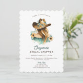 Cowgirl Cowgirl Modernes Watercolor Brautparty Einladung (Stehend Vorderseite)