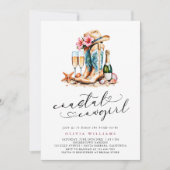 Cowgirl Cowgirl Modernes Watercolor Brautparty Einladung (Vorderseite)