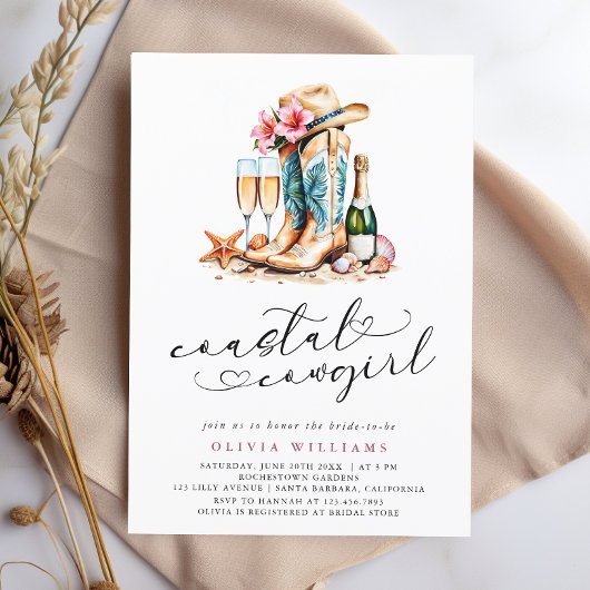 Cowgirl Cowgirl Modernes Watercolor Brautparty Einladung