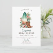 Cowgirl Cowgirl Rustic Western Brautparty Einladung (Stehend Vorderseite)