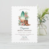 Cowgirl Cowgirl Rustic Western Brautparty Einladung (Stehend Vorderseite)