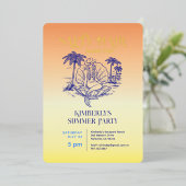 Cowgirl Cowgirl Summer Party Gold Folieneinladung (Stehend vorne)