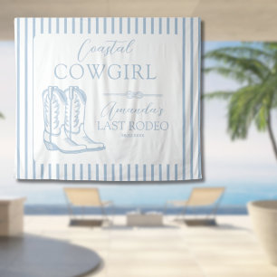 Cowgirl Cowgirl Western Blue Junggeselinnen-Abschi Wandteppich