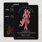 Cowgirl Crew Bachelorette Bash Einladung (Vorne/Hinten)