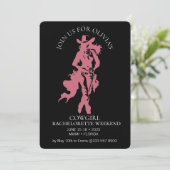 Cowgirl Crew Bachelorette Bash Einladung (Stehend Vorderseite)