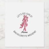 Cowgirl Crew Bachelorette Bash Weinetikett (Einzelnes Label)