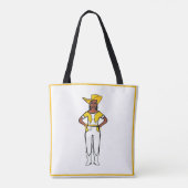 Cowgirl Dancer Tasche Weiß Gelbe Randine A (Rückseite)