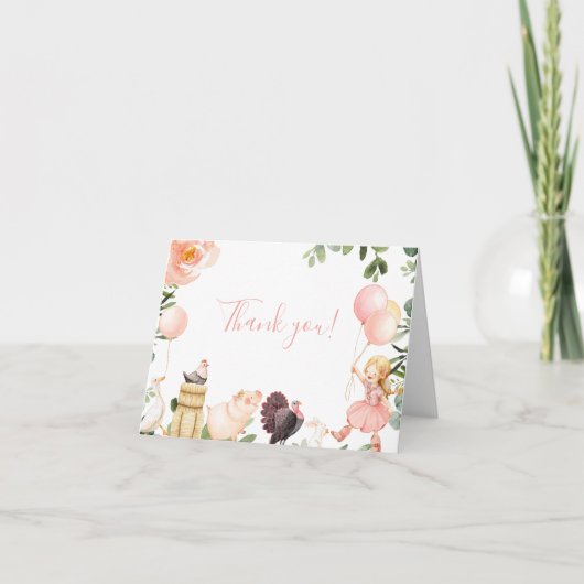 Cowgirl Danke Karte (Vorderseite)