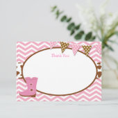 Cowgirl danken Ihnen Karten (Stehend Vorderseite)