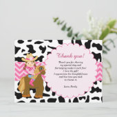 Cowgirl danken Ihnen zu kardieren Dankeskarte (Stehend Vorderseite)