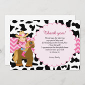 Cowgirl danken Ihnen zu kardieren Dankeskarte (Vorne/Hinten)