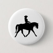 Cowgirl, das ihr Pferd reitet Button (Vorderseite)