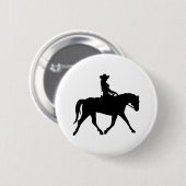 Cowgirl, das ihr Pferd reitet Button (Vorne & Hinten)
