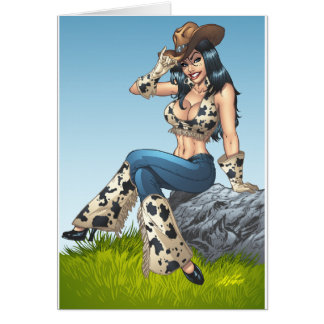 Cowgirl, das ihre Cowboyhut-Illustration spitzt