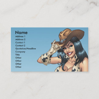 Cowgirl, das ihre Cowboyhut-Illustration spitzt Visitenkarte