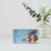 Cowgirl, das ihre Cowboyhut-Illustration spitzt Visitenkarte (Stehend Vorderseite)