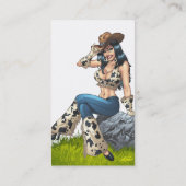 Cowgirl, das ihre Cowboyhut-Illustration spitzt Visitenkarte (Rückseite)