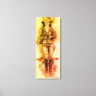 Cowgirl, das Leinwand-Druck zeichnet Leinwanddruck