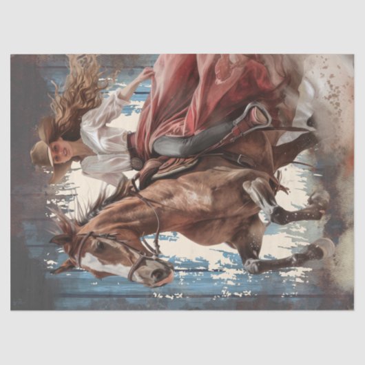 Cowgirl Decoupage Seidenpapier (Vorderseite)