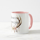 Cowgirl Deer Antlers Floral Tasse (VorderseiteRechts)