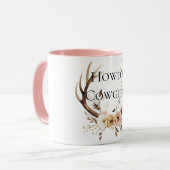 Cowgirl Deer Antlers Floral Tasse (Vorderseite Links)