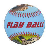 Cowgirl, die ihren Cowboy-Hut-Illustration Baseball (Rückseite)