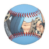 Cowgirl, die ihren Cowboy-Hut-Illustration Baseball (Vorderseite)