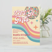 Cowgirl Disco 70's Retro Bachelorette Weekend Einladung (Stehend Vorderseite)