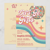 Cowgirl Disco 70's Retro Bachelorette Weekend Einladung (Vorne/Hinten)